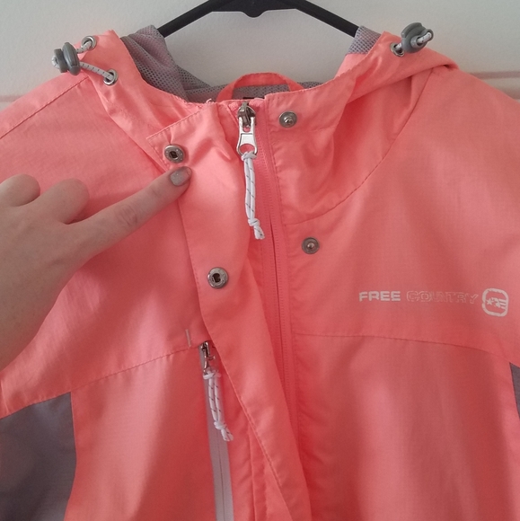 Bright Coral Rain Jacket - Picture 3 of 9